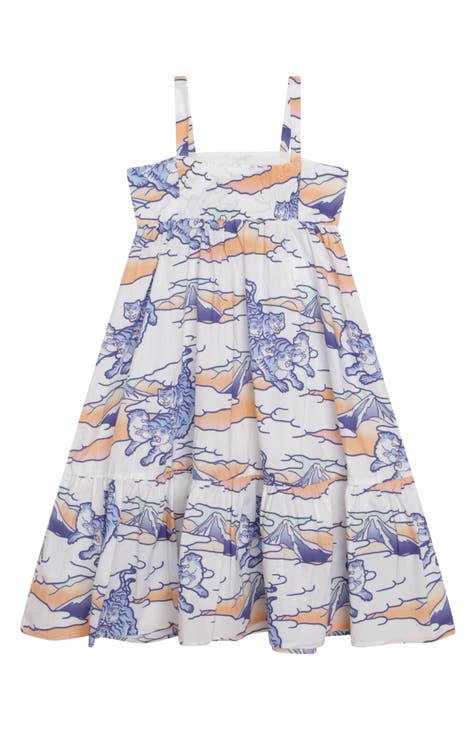 Kenzo Kids-girls Pale Blue Logo Dress