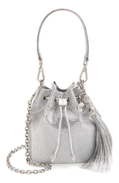 JUDITH LEIBER COUTURE Piper Crystal Embellished Bucket Bag in Silver Rhine at Nordstrom