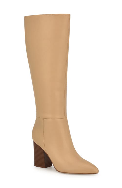 Shop Nine West Peachey Pointed Toe Knee High Boot In Natural