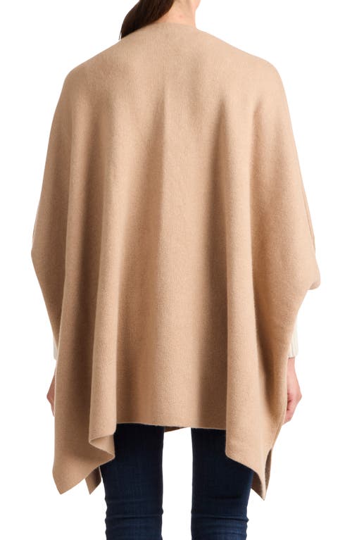 Shop Sofia Cashmere Double Knit Cashmere Cape In Camel