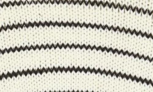 Shop Rdi Stripe Crop Pullover Sweater In Winter White/black