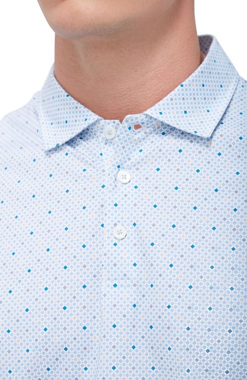 Shop Bugatchi Victor Ooohcotton® Diamond Print Polo In Air Blue