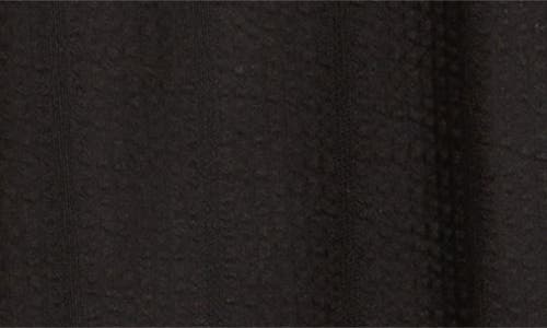 Shop Corridor Striped Seersucker Short Sleeve Button-up Camp Shirt In Black
