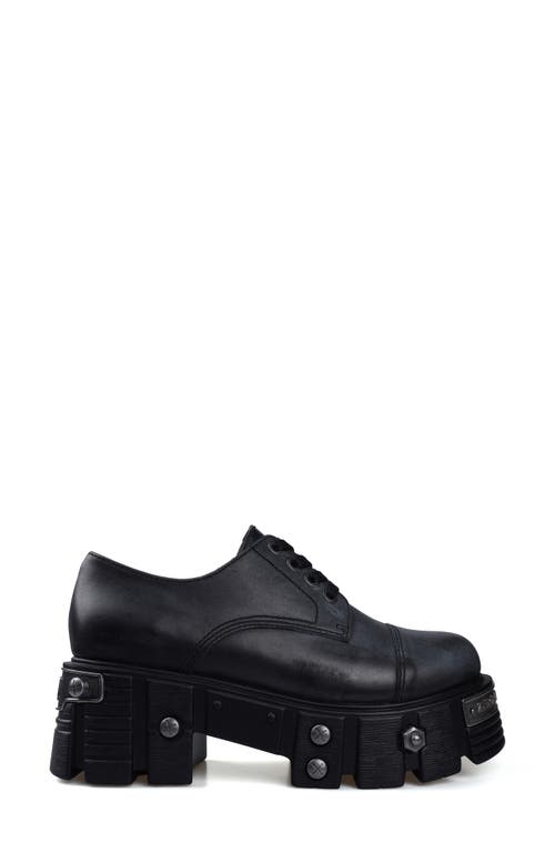 Zigi Lomina Platform Cap Toe Derby In Black Leather