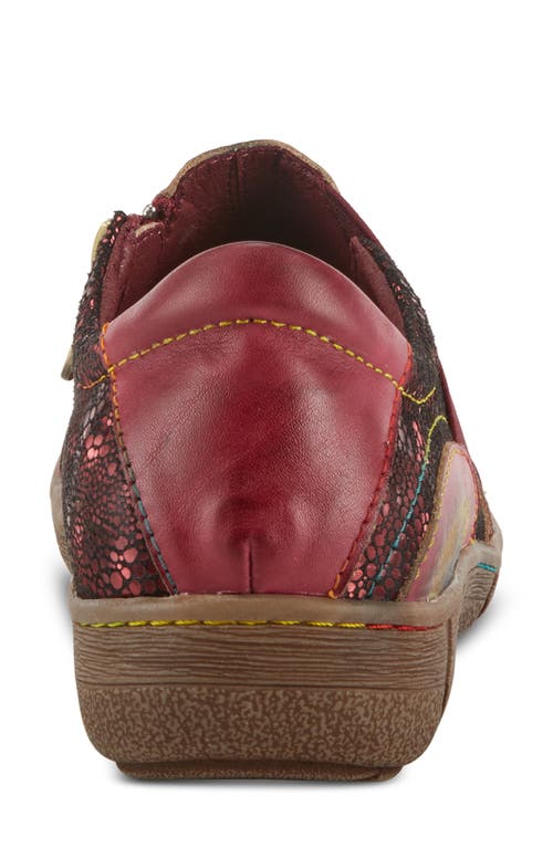 L'artiste By Spring Step Lata Flat In Cabernet Multi