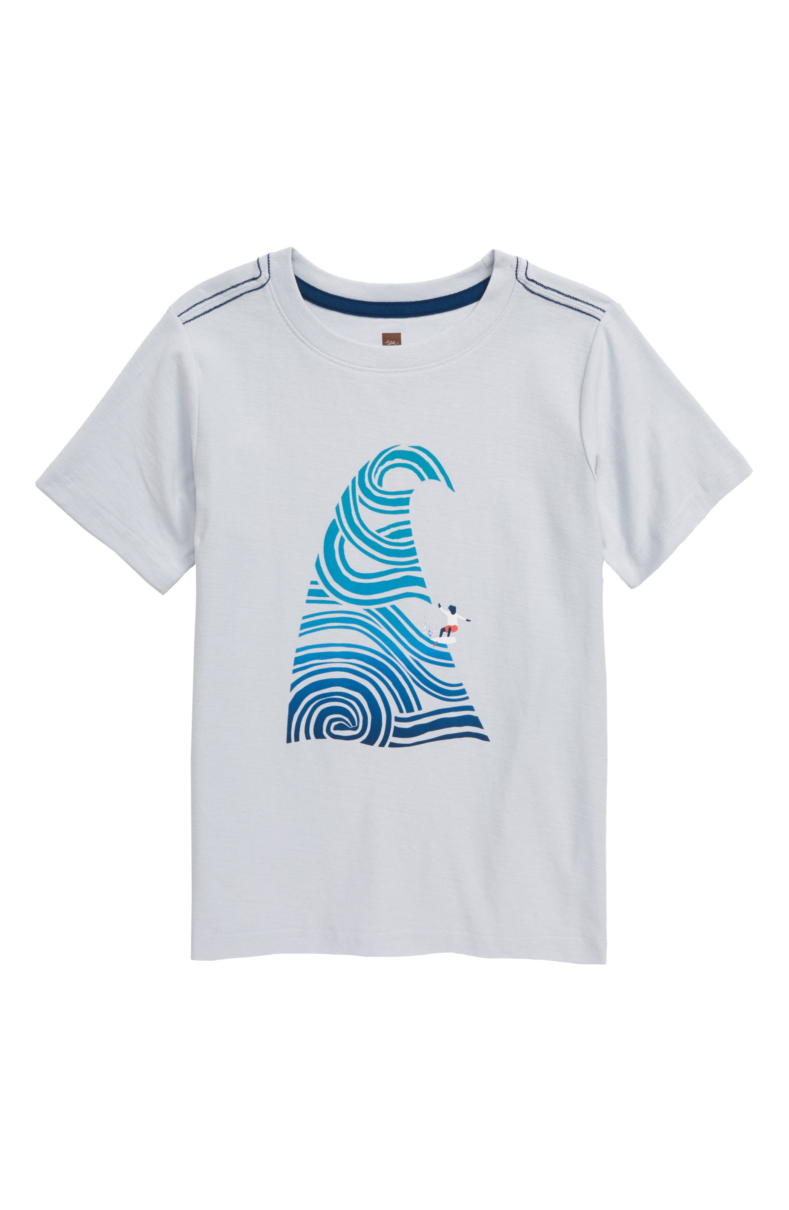 Tea Collection Wave Surf Graphic Tee in Ice 