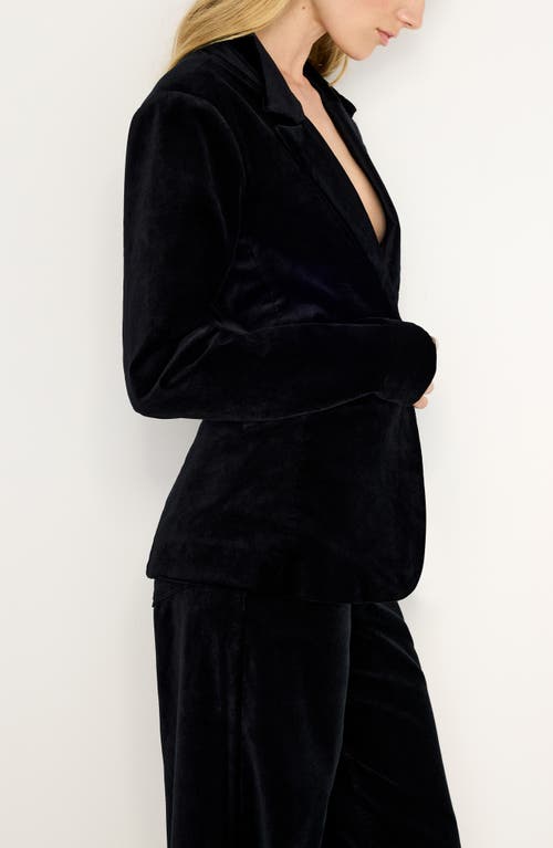 Good American Sculpted Velvet Blazer In Black001