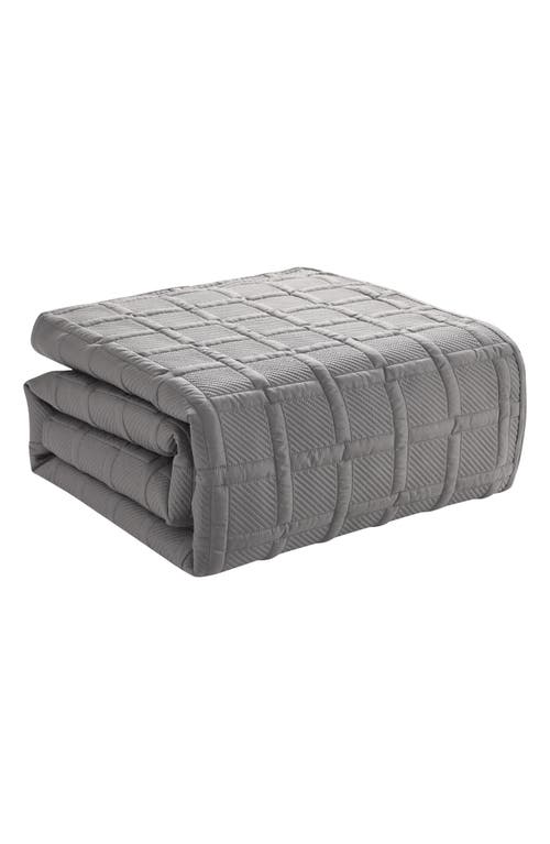 Vcny Home Square Solid 3-piece Quilt Set In Dark Grey