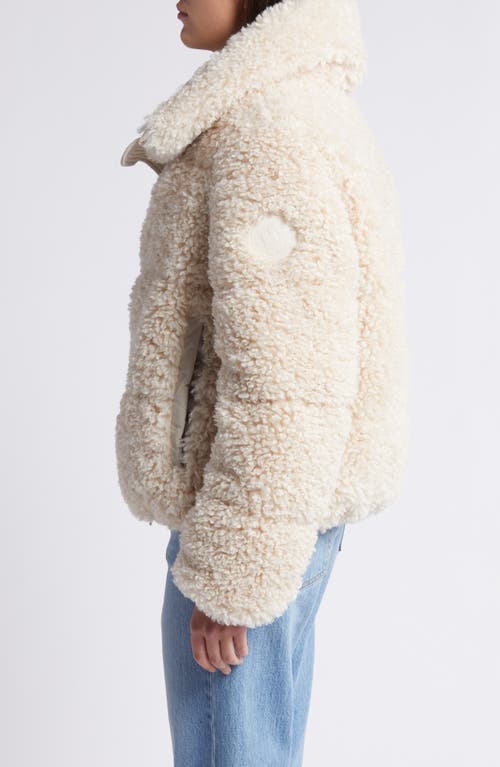 Shop Save The Duck Kennie Insulated Faux Shearling Jacket In Shore Beige