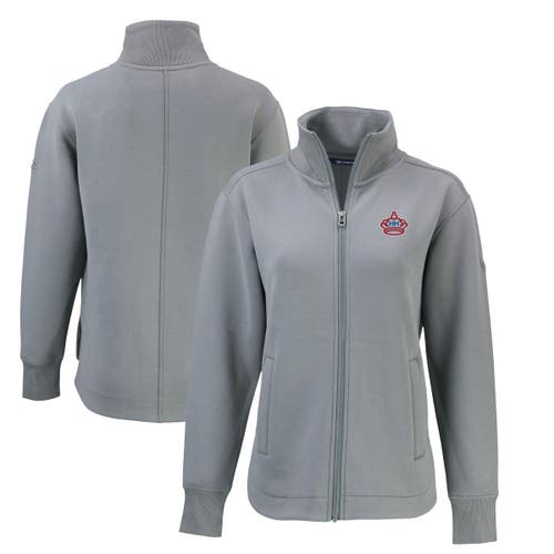 Women's Cutter & Buck Gray Miami Marlins City Connect Roam Eco Recycled Full-Zip Jacket