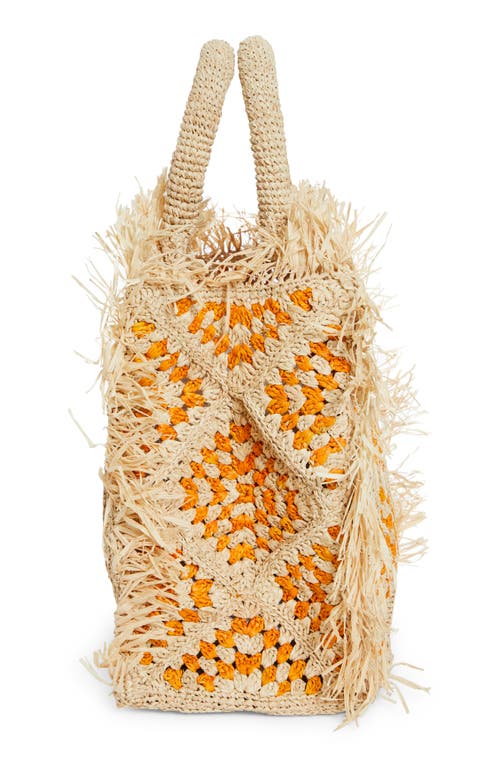 Shop Eilaf Najoom Crochet Raffia Tote In Orange