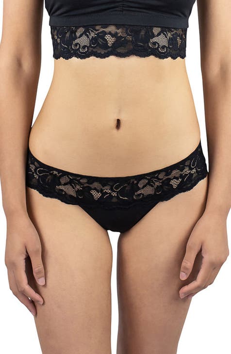 Blush Astrid Brief Panty With White Lace