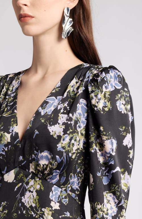 NORDSTROM NORDSTROM LONG SLEEVE SATIN MIDI DRESS