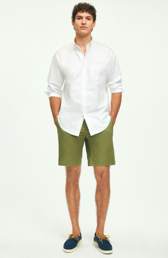 Shop Brooks Brothers Embroidered Stretch Cotton Corduroy Shorts In Indigo