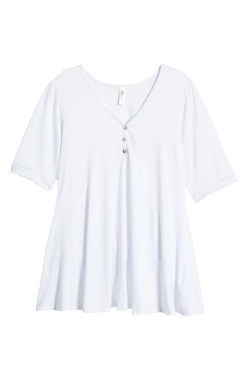 Shop 24seven Comfort Apparel Three-button Tunic In White