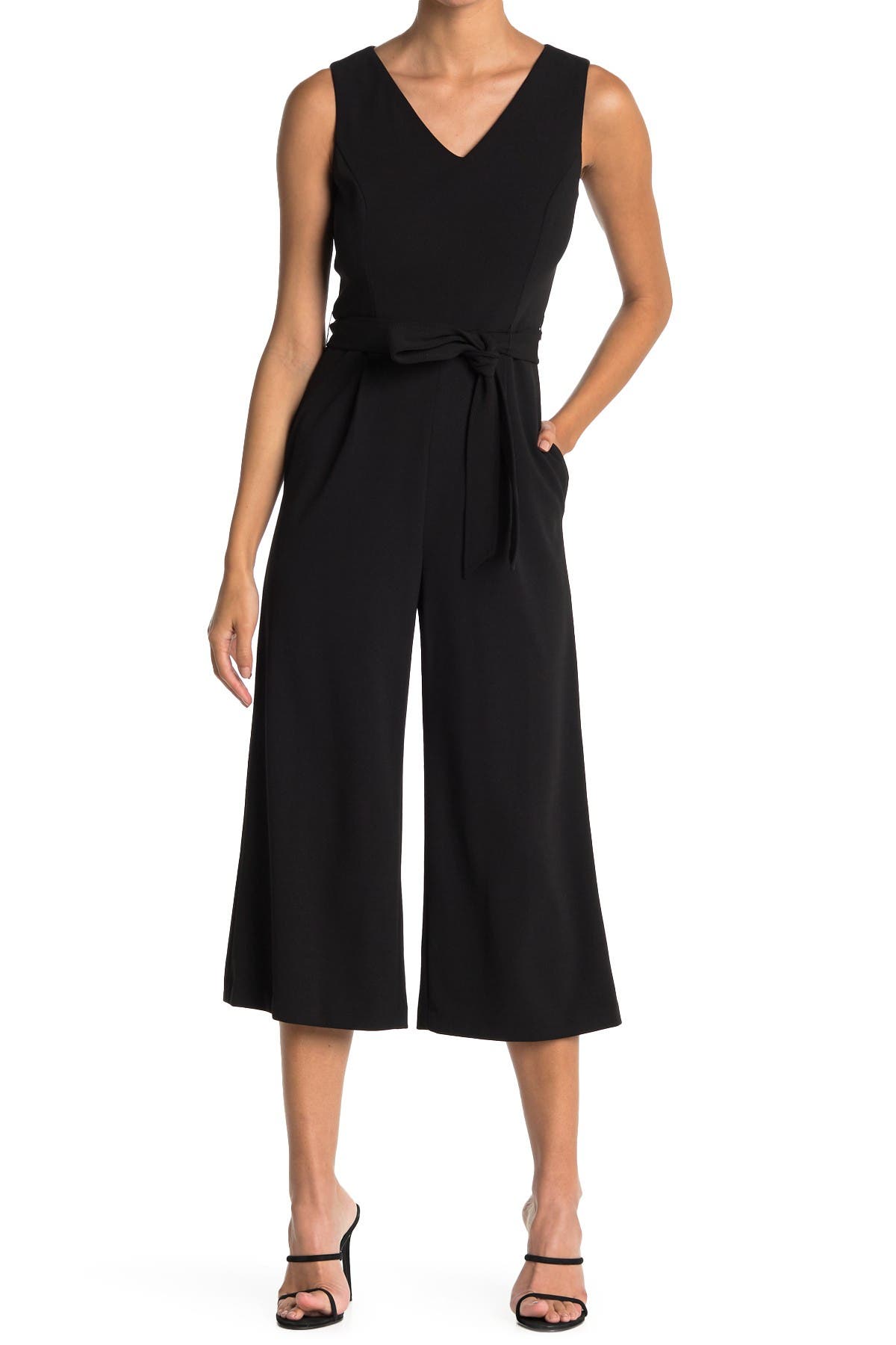 Calvin Klein | V-Neck Sleeveless Cropped Jumpsuit | Nordstrom Rack