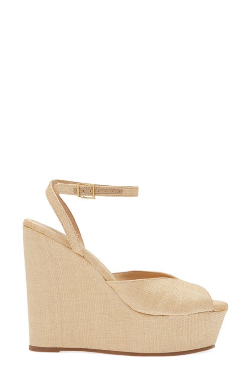 Shop Schutz Neith Platform Wedge Sandal In Areia/light Beige