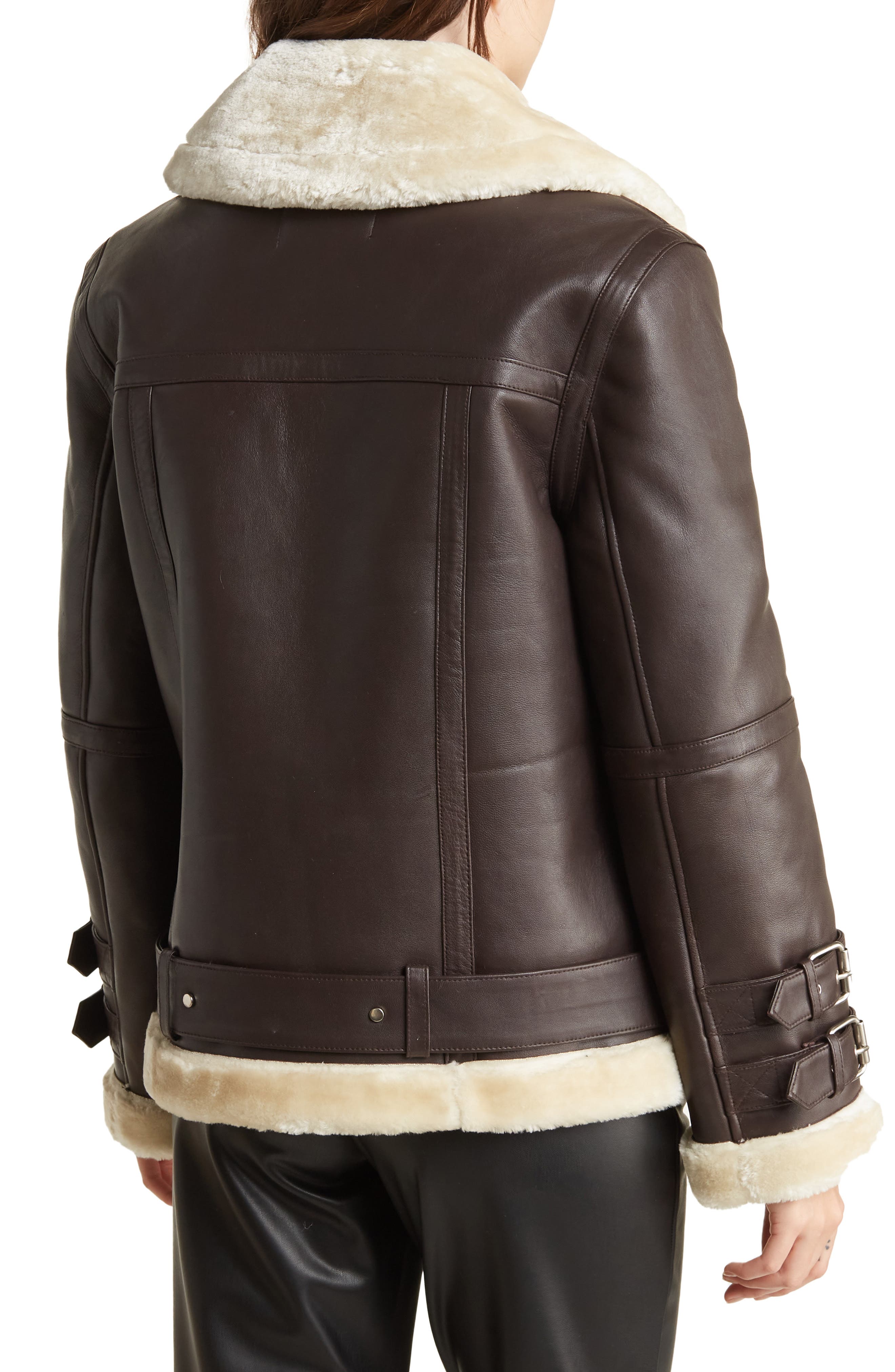 Walter Baker Whitney Faux Fur Trim & Leather Zip Jacket Nordstromrack