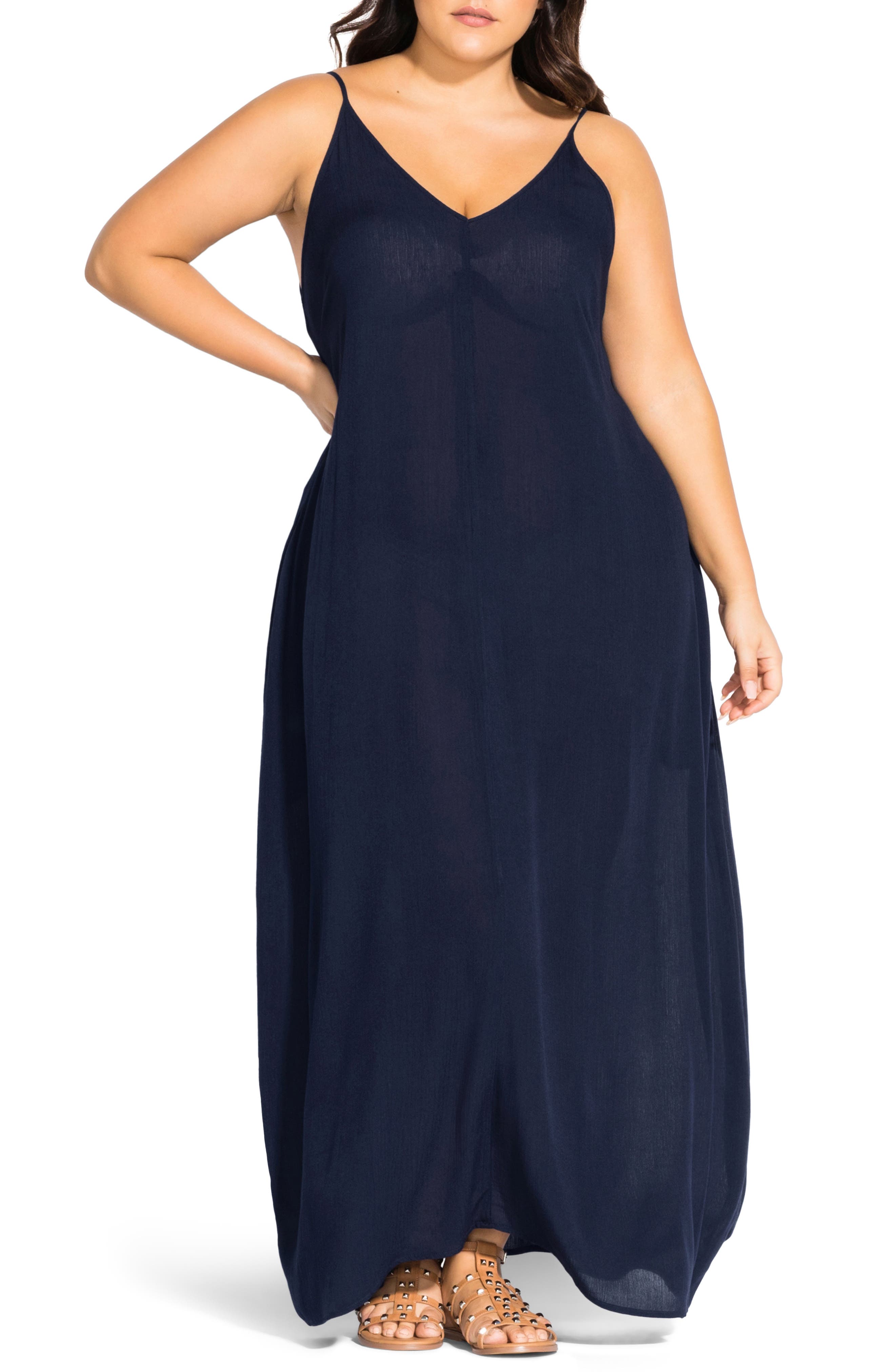 Plus Size City Chic Summer Love Maxi Dress, Blue
