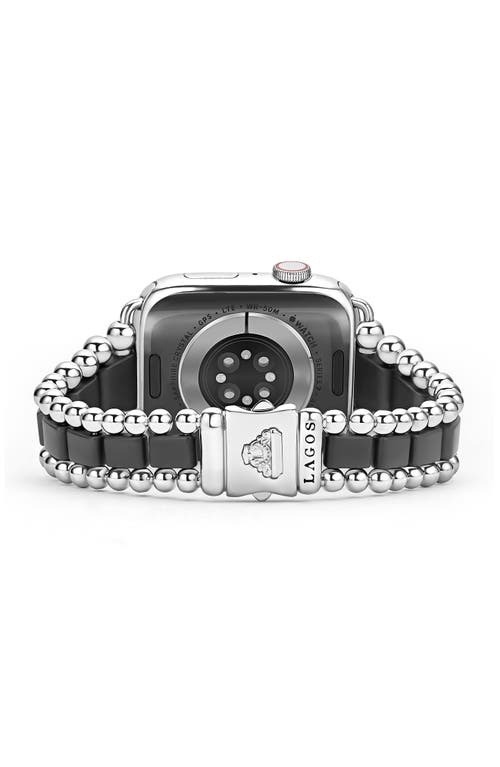 Lagos Smart Caviar Black Ceramic & Stainless Steel Apple Watch Bracelet, 42mm - Exclusive In Black