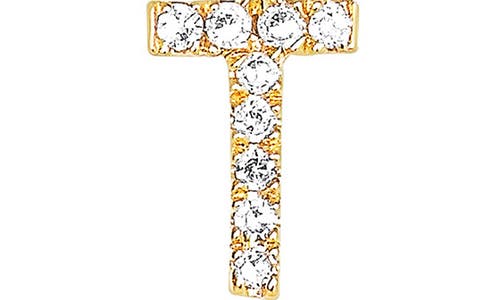 Ef Collection Diamond Initial Stud Earring In 14k Yellow Gold/t