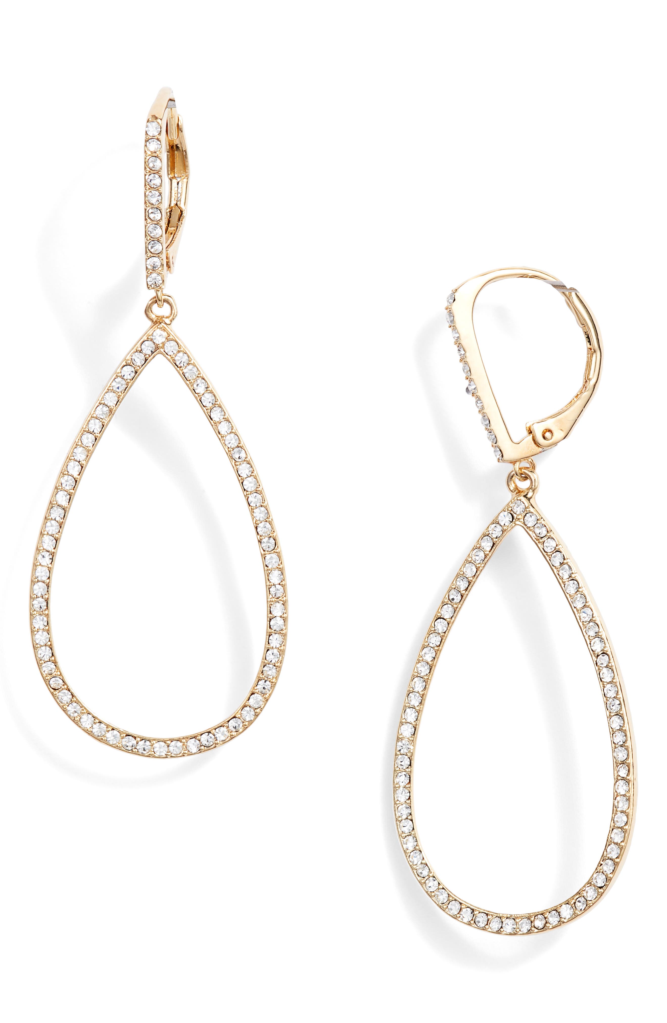 Nordstrom Pavé Teardrop Hoop Earrings Nordstrom
