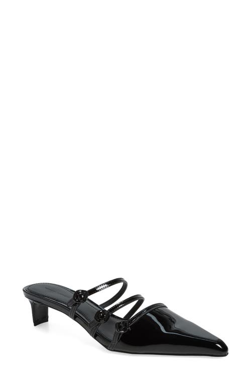 Rebecca Minkoff Buckle Kitten Mule In Black