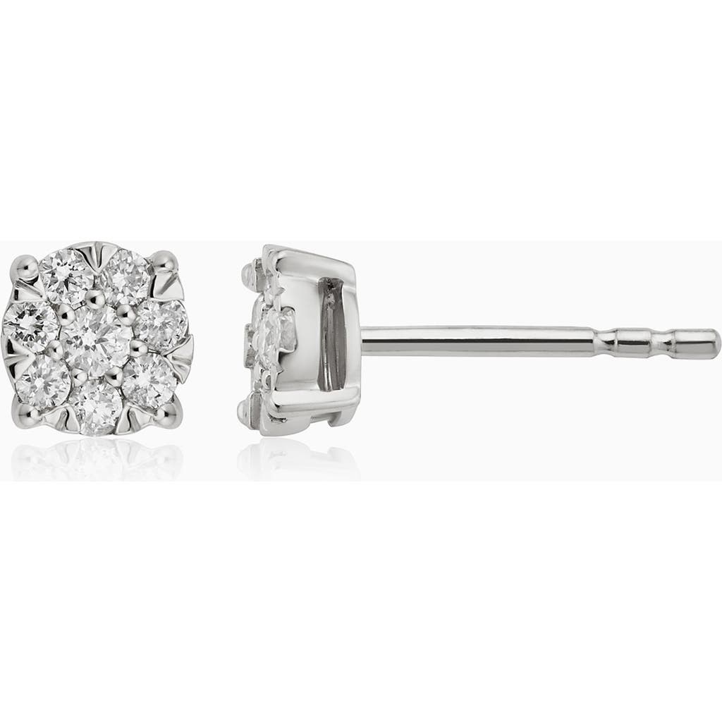 Oradina 14k Gold Blossom Diamond Studs In White Gold - Diamonds