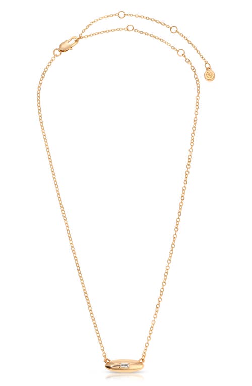 Ettika Baguette Cubic Zirconia Dome Pendant Necklace In Gold
