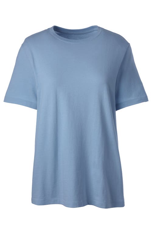Lands' End School Uniform  Short Sleeve Feminine Fit Essential T-shirt In Chambray Blue