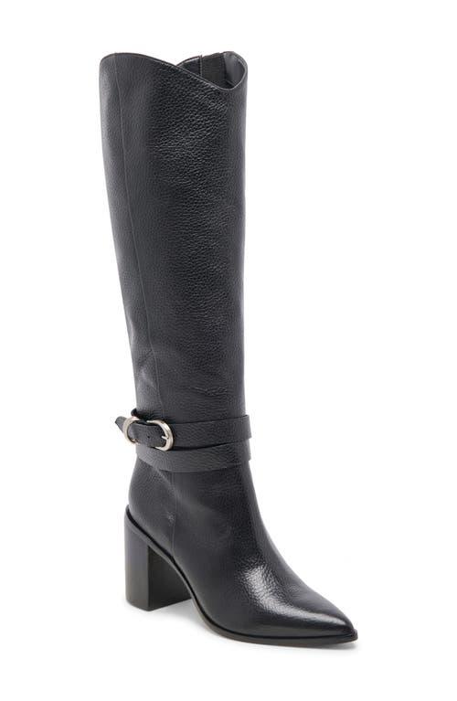 Shop Dolce Vita Tyrone Pointed Toe Knee High Boot In Black Leather