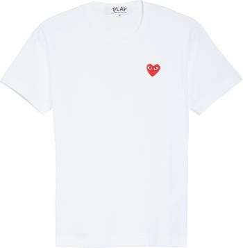 Comme des Garçons Play Heart Face Graphic Tee in White at Nordstrom, Size Medium