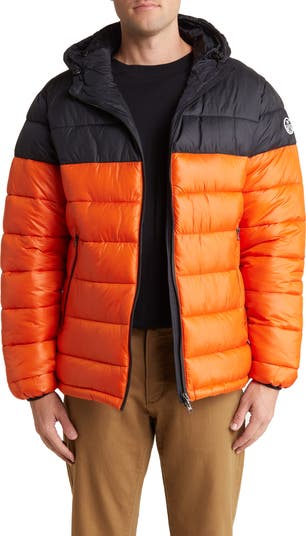 Colorblock Water Resistant Hooded Puffer Jacket