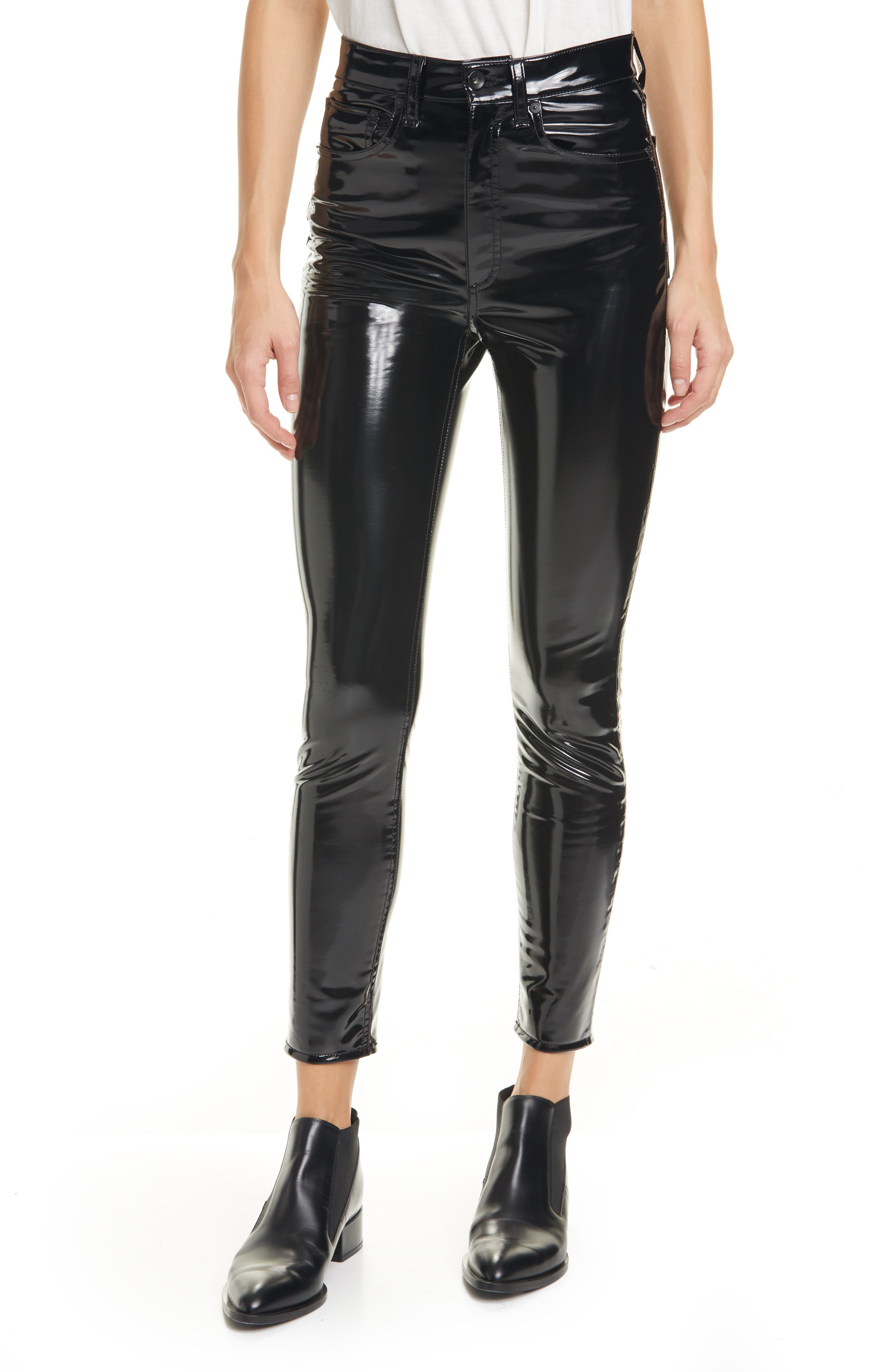 vinyl pants high waisted