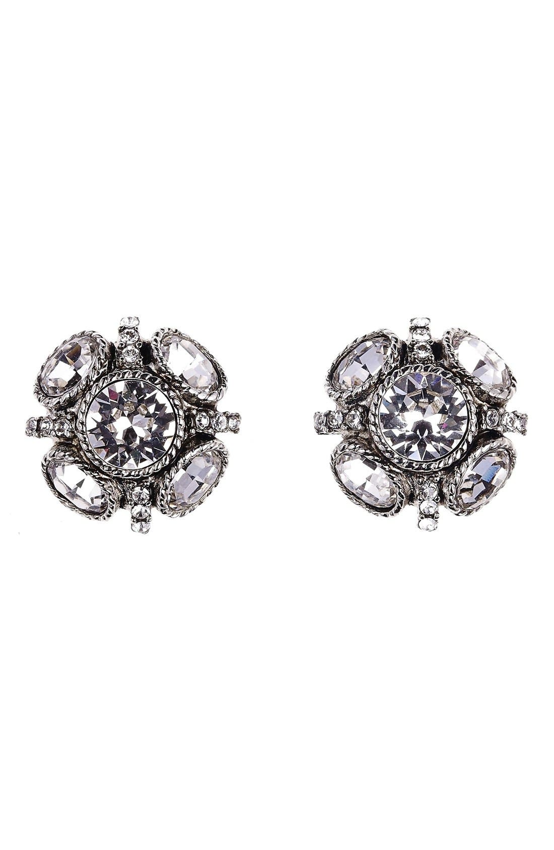 oscar de la renta classic button earrings