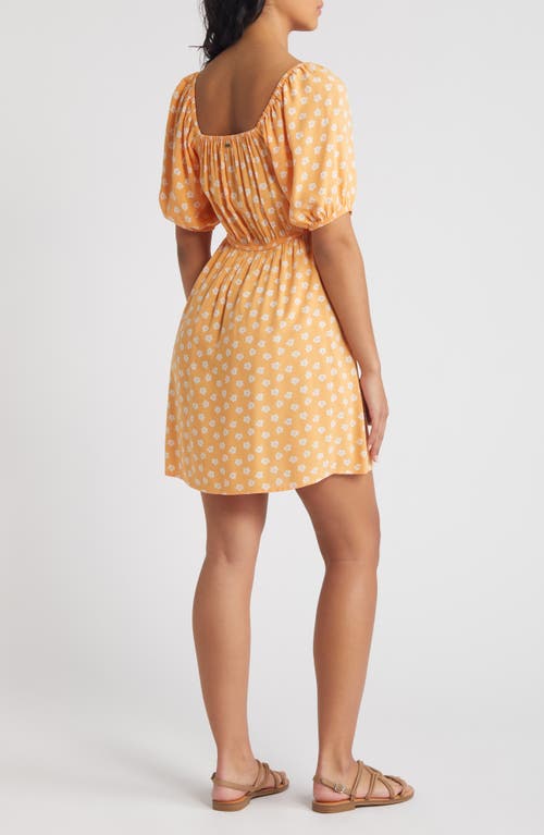 Shop Rip Curl High Tide Floral Puff Sleeve Dress In Peach