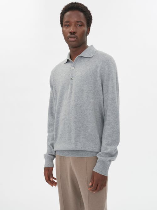 Shop Gobi Cashmere Polo Neck Sweater In Vapor Blue