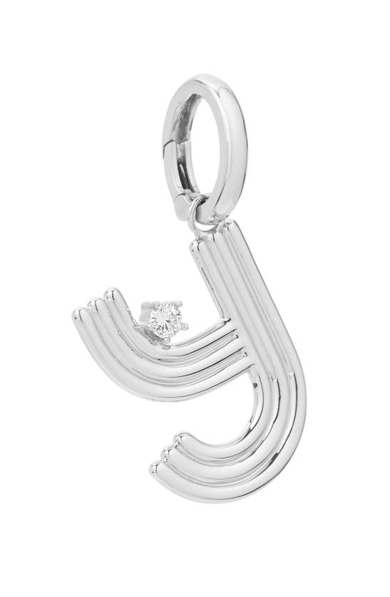 Shop Adina Reyter Groovy Letter Charm Pendant In Silver - Y