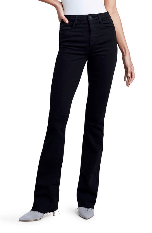 L'AGENCE Ruth High Rise Straight Leg Jeans in Black