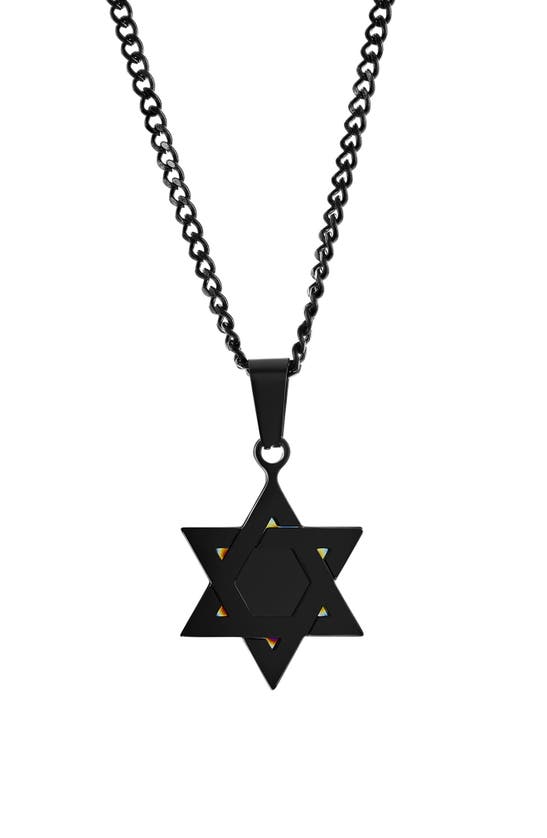 Shop Blackjack Star Of David Pendant Necklace In Black