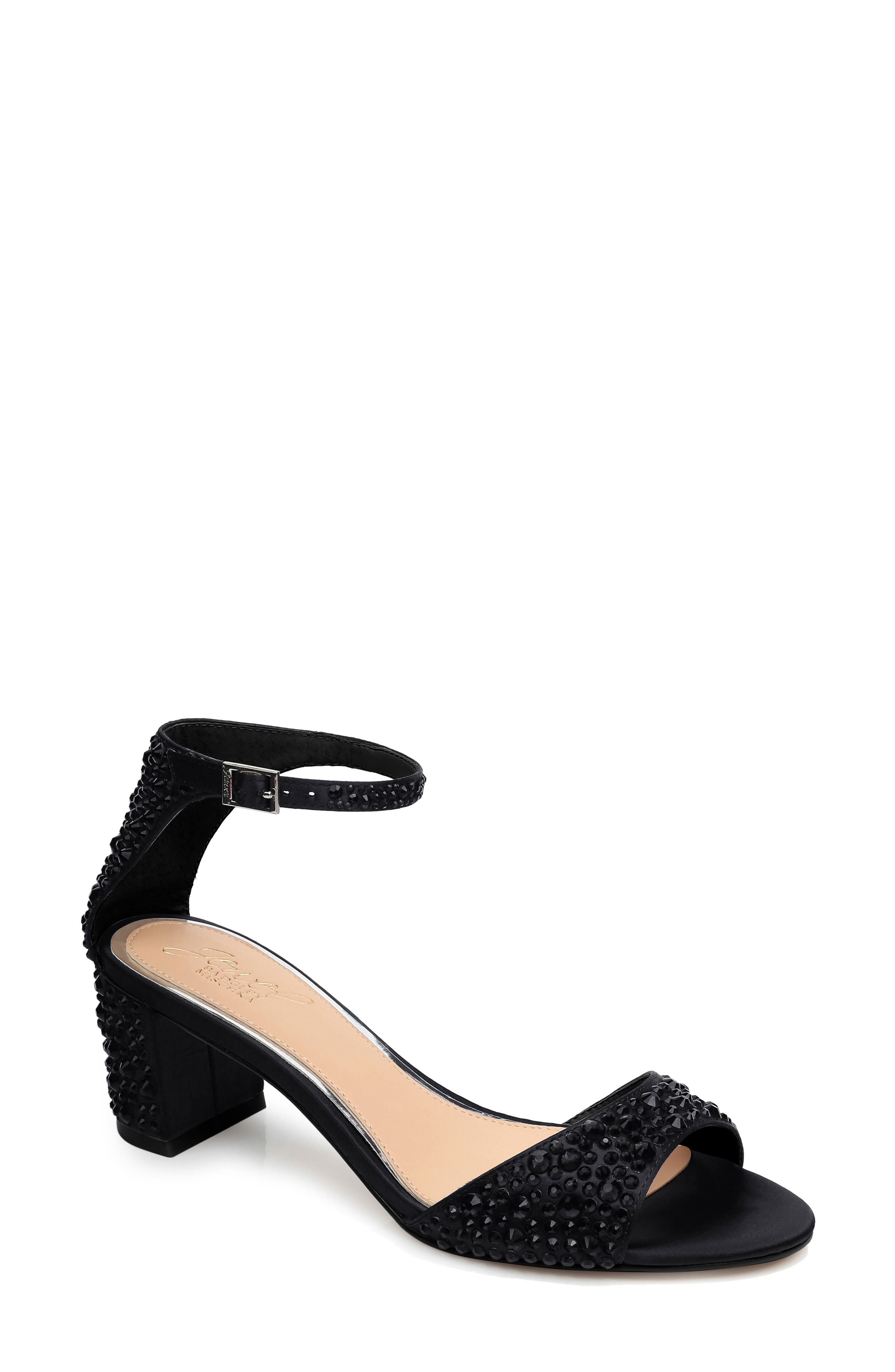 Jewel Badgley Mischka Crystal Block Heel Sandal