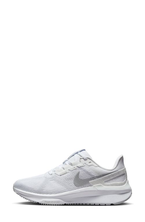 Shop Nike Air Zoom Structure 25 Road Running Shoe In White/platinum/silver