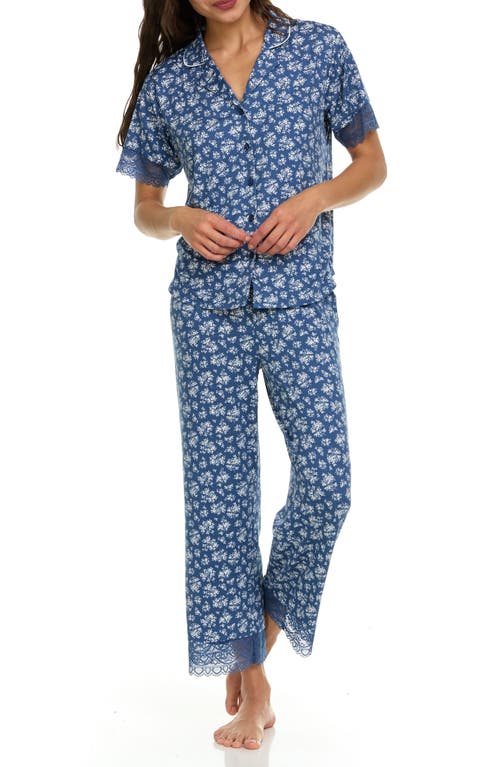 FLORA BY FLORA NIKROOZ FLORA BY FLORA NIKROOZ JANELLE NOTCHED LACE CROP PAJAMAS 