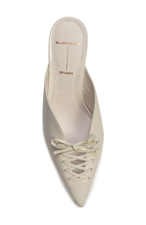 Black Suede Studio Hailey 65 Pointed Toe Mule In Coconut