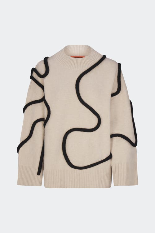 Shop Simonmiller Leith Squiggle Knit Sweater In Cream/black