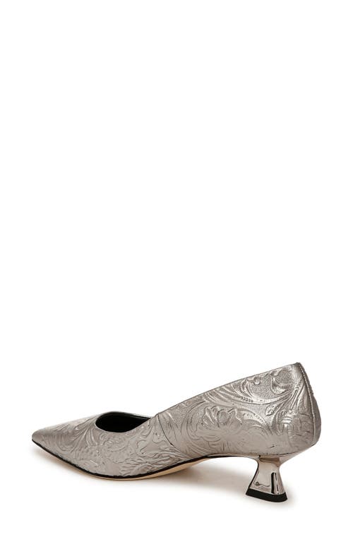 Sarto By Franco Sarto Diva Pointed Toe Kitten Heel Pump In Pewter
