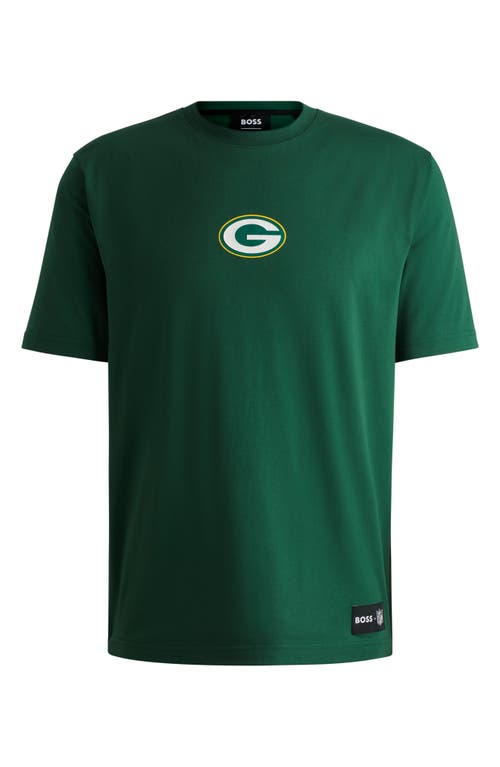 Shop Hugo Boss Boss X Nfl Stretch Cotton Graphic T-shirt In Green Bay Packers - Green