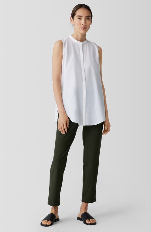 Shop Eileen Fisher Slim Ankle Stretch Crepe Pants In Seaweed