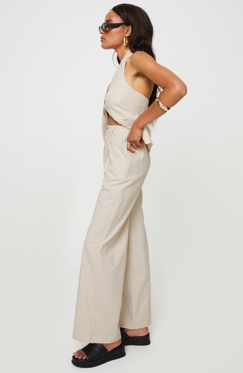 Shop Princess Polly Cassiopeia Vest & Wide Leg Pants Set In Light Beige