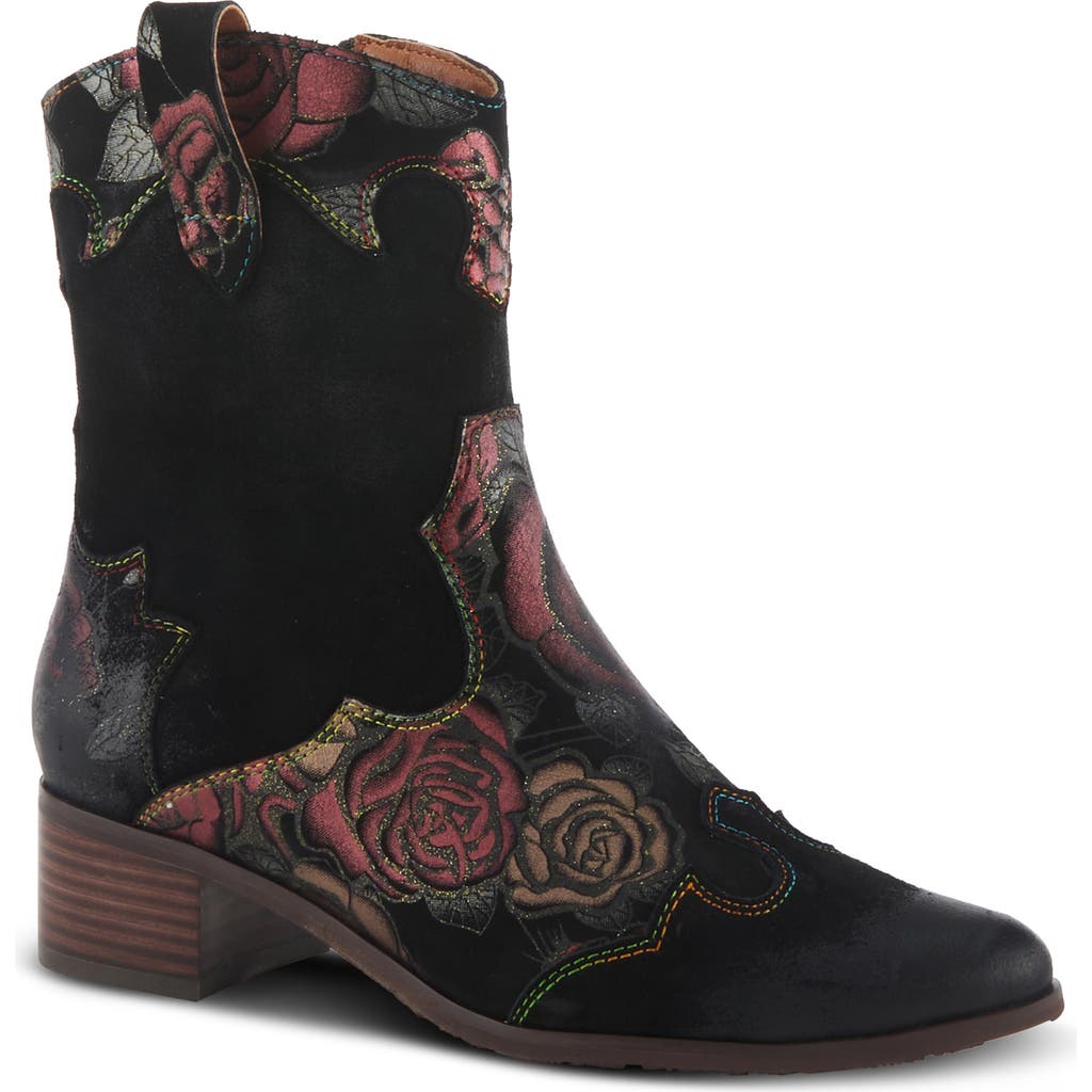 L'artiste By Spring Step Lady Luck Western Bootie In Dark Red Multi ...
